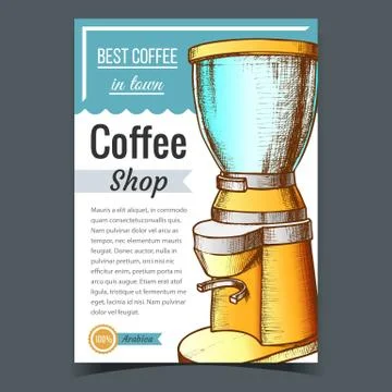 Espresso Energy Drink Brew Machine Banner Vector Stock Illustration