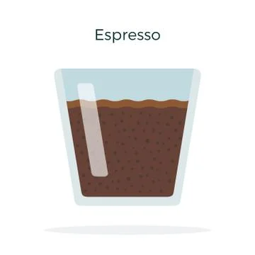 Espresso in a glass vector flat isolated Stock Illustration