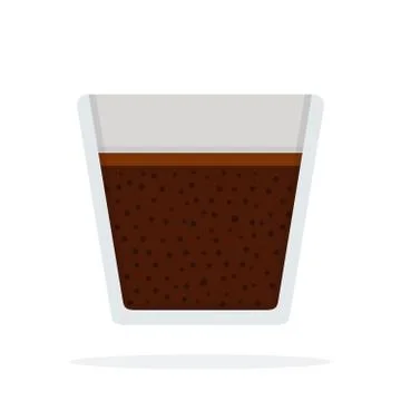 Espresso in a glass vector icon flat isolated Stock Illustration