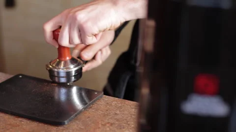 Espresso Grind Press Dolly Stock Footage 61947355