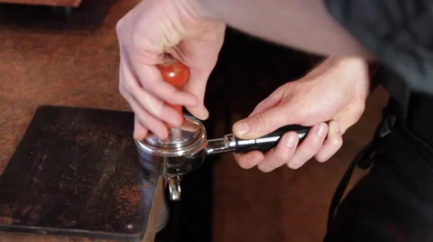 Espresso Grind Press Stock Footage 61947287