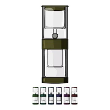 Espresso ice drip coffee cartoon vector graphic 스톡 일러스트