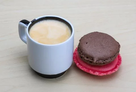 Espresso with macaroons Stock Photos