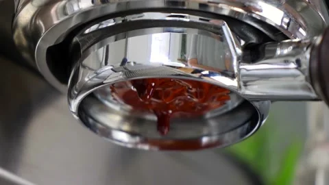 Espresso machine bottomless portafilter Stock Footage 148496893