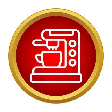 Espresso machine brewing coffee icon design element 스톡 일러스트