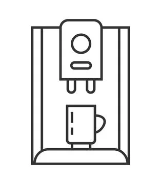 Espresso machine, coffee maker pixel perfect icon vector. Kitchen small appli Stock Illustration