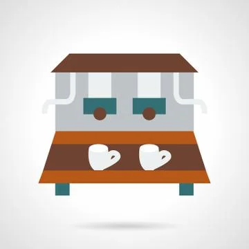 Espresso machine flat design vector icon Stock Illustration