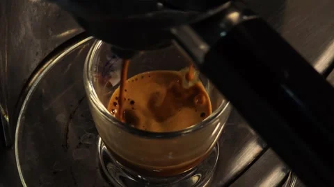 Espresso machine making espresso coffee. Stock Footage 310153855