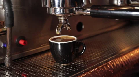 Espresso machine Pour Close Up Grab Stock Footage 61947452