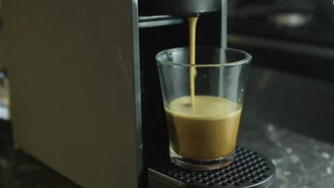 Espresso machine pouring espresso Video stock 307232756