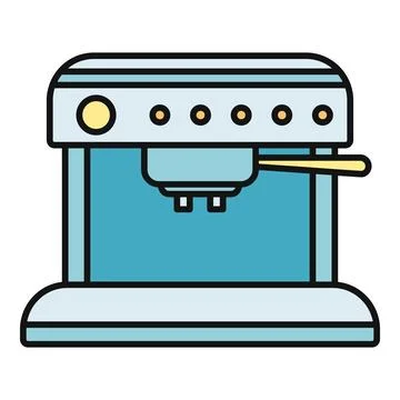 Espresso machine preparing fresh coffee in kitchen appliance icon Stock Illustration
