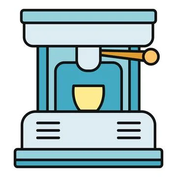Espresso machine preparing hot coffee in a yellow cup Stock Illustration