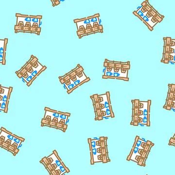 Espresso machine restaurant equipment vector seamless pattern 库存插图
