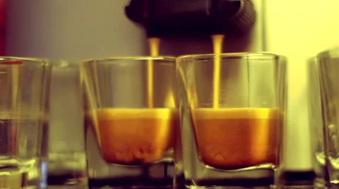 Espresso machine  at restaurant Stock Footage 40202483