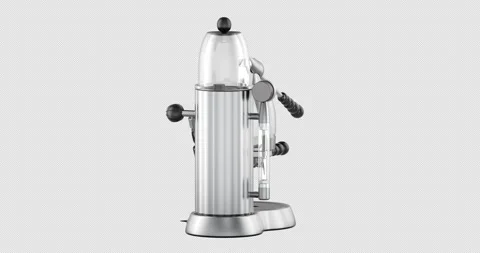Espresso machine rotation animation seamlessly loopable. 3D rendering isola.. Stock Footage 323550536