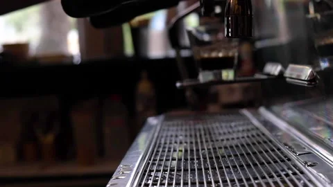 Espresso machine steam slow motion Stock Footage 138117942