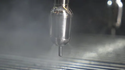 Espresso machine steamer for heating milk. Close up Stock Footage 335136117