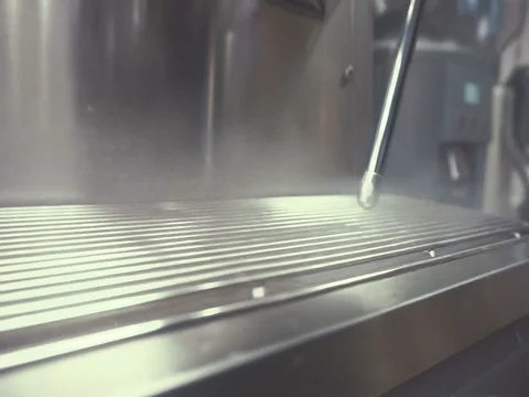 Espresso Machine Steaming CloseUP Stock Footage 77317898