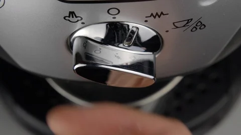 Espresso Machine Switching Off and On While Making Coffee Close Up Stock Footage 126230306