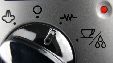 Espresso Machine Switching Off and On While Making Coffee Close Up Stock Footage 126230328