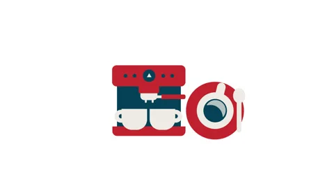 Espresso maker and coffee cup animation icon Stock Footage 276904610