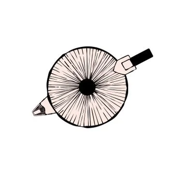 Espresso maker, top view. Illustrazione stock