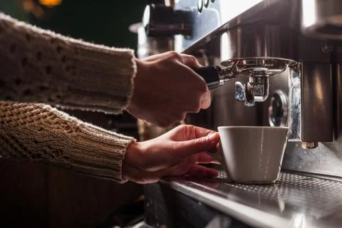 Espresso making machine Stock Photos