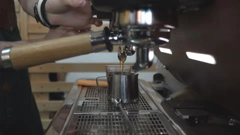 Espresso making, the work of a professional Barista Stock Footage 106734507