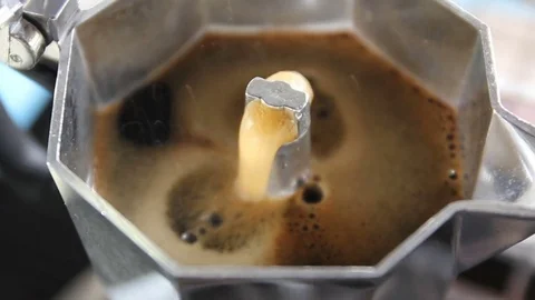Espresso in Moka pot maker. Stock Footage 81513242