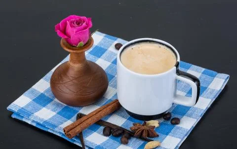 Espresso with rose Stock Photos
