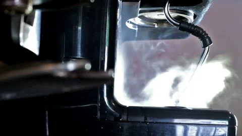 Espresso shot by coffee maker Stock Footage 95835730