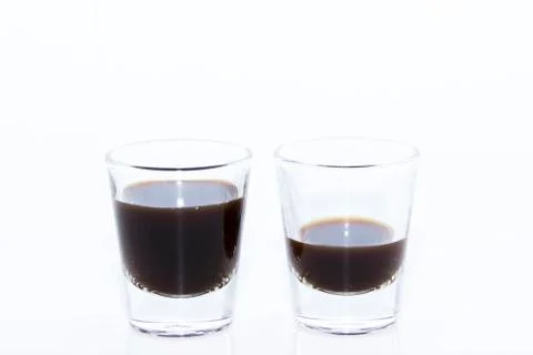 Espresso shots in two level Foto stock