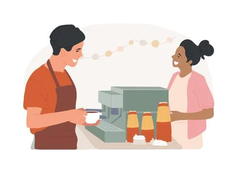 Espresso time isolated cartoon vector illustrations. Ilustración de archivo