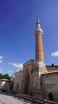 Esrefoglu mosque minaret vertical Stock Photos