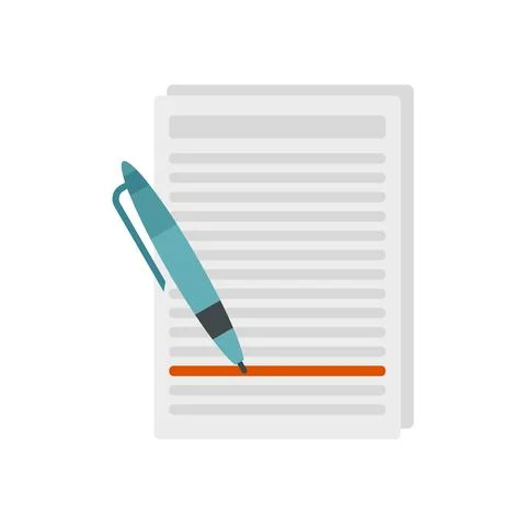 Essay edit icon flat isolated vector Illustrazione stock