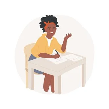 Essay writing isolated cartoon vector illustration. Illustrazione stock