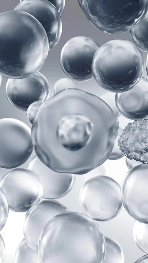Essence ball penetrates deep to activate skin cell regeneration Vídeos de archivo 344103070