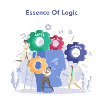 Essence of logic. Scientist systematicly study of the forms Stock Illustration