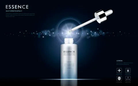 Essence multi effect extract container Stock Illustration