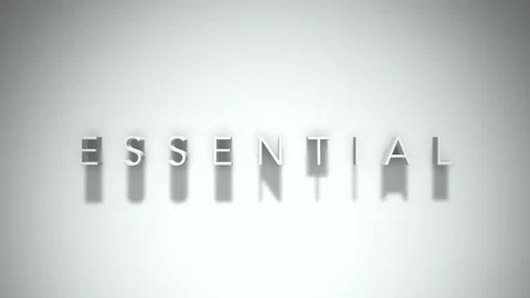 Essential 3D title animation with shadows on a white background Stock Footage 297798405