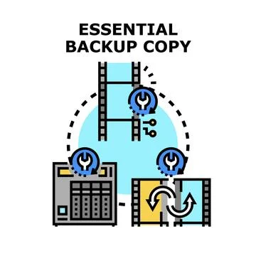 Essential backup copying, data archiving, and information security Stock Illustration
