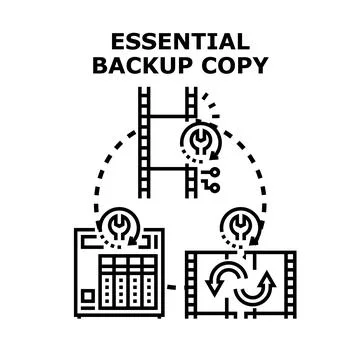 Essential backup copying, data archiving, and information security Stock Illustration