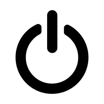 Essential black graphic represents the ubiquitous power symbol. clean and r.. Stockillustratie