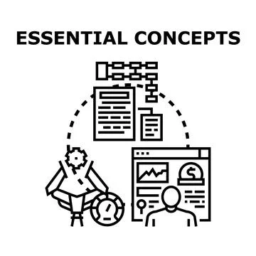 Essential concepts developing business strategy and analysis Stock Illustration