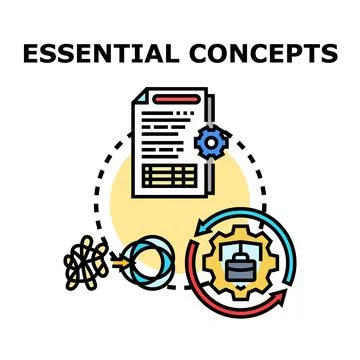 Essential concepts developing business strategy and process workflow Stock Illustration