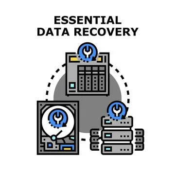 Essential data recovery process on digital devices Stock Illustration
