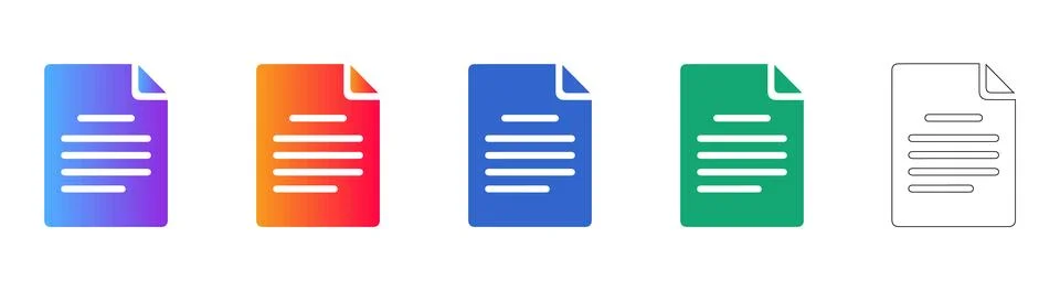 Essential Document and File Icons for Digital Information Stock Illustration