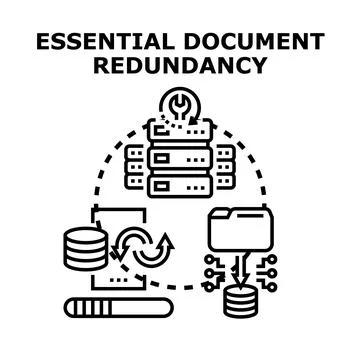 Essential document redundancy concept for data management Stock Illustration