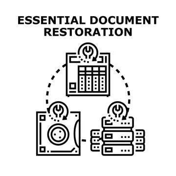Essential document restoration and data recovery service イラスト素材