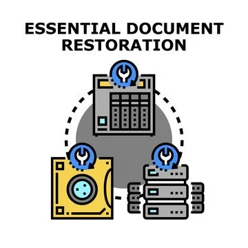 Essential document restoration and data recovery service Illustrazione stock